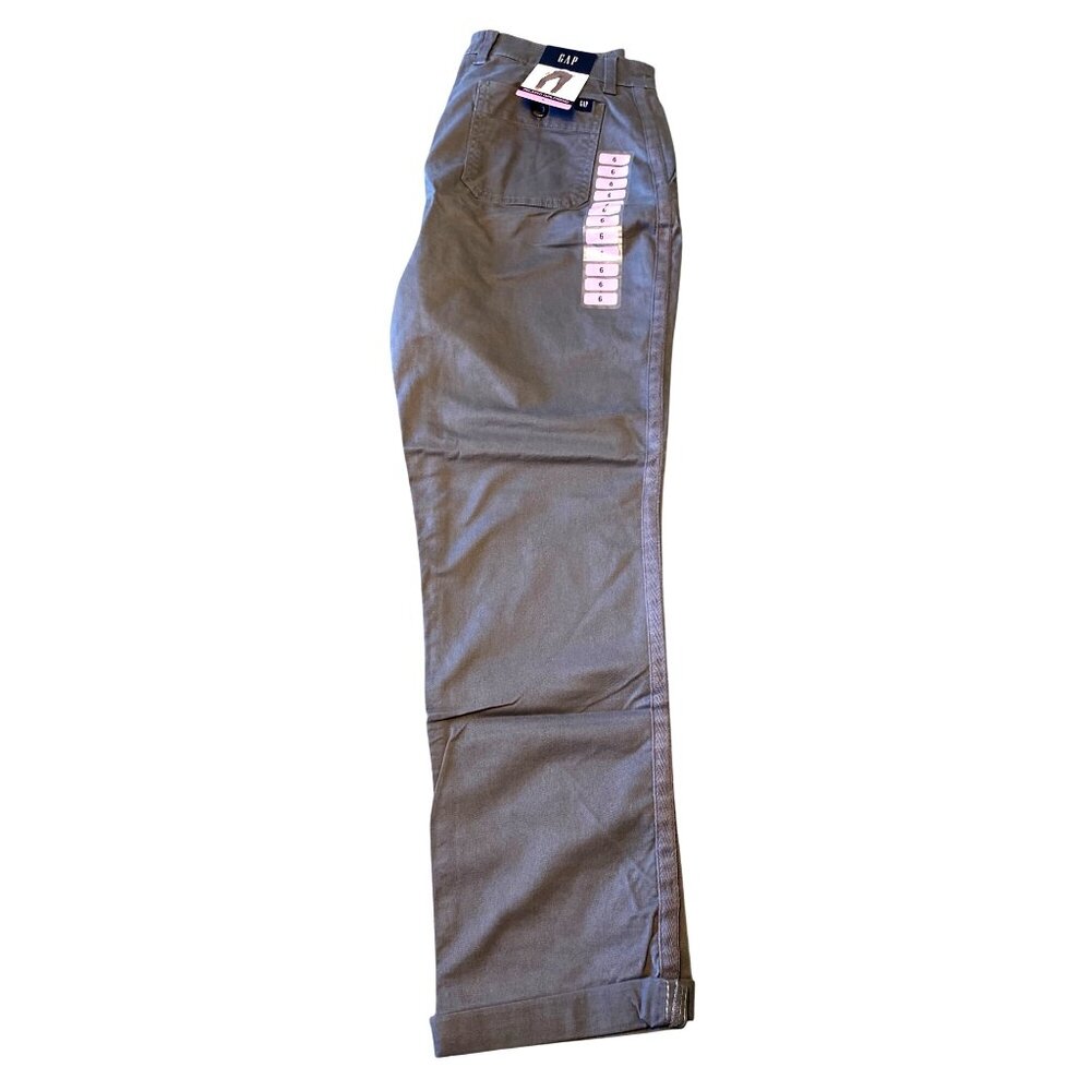 Gap Womens Relaxed Girlfriend Chino Pants Size 6 Gray Cotton Blend